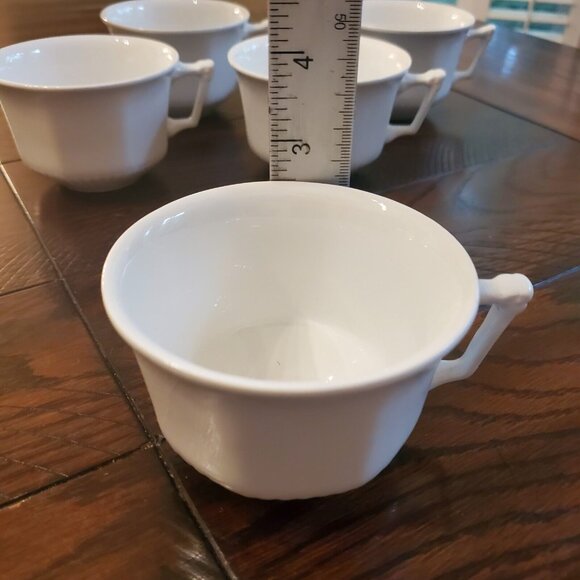 English Ironstone Adams Empress White Tea Coffee Cups Set of 5 No Plates - Picture 5 of 6